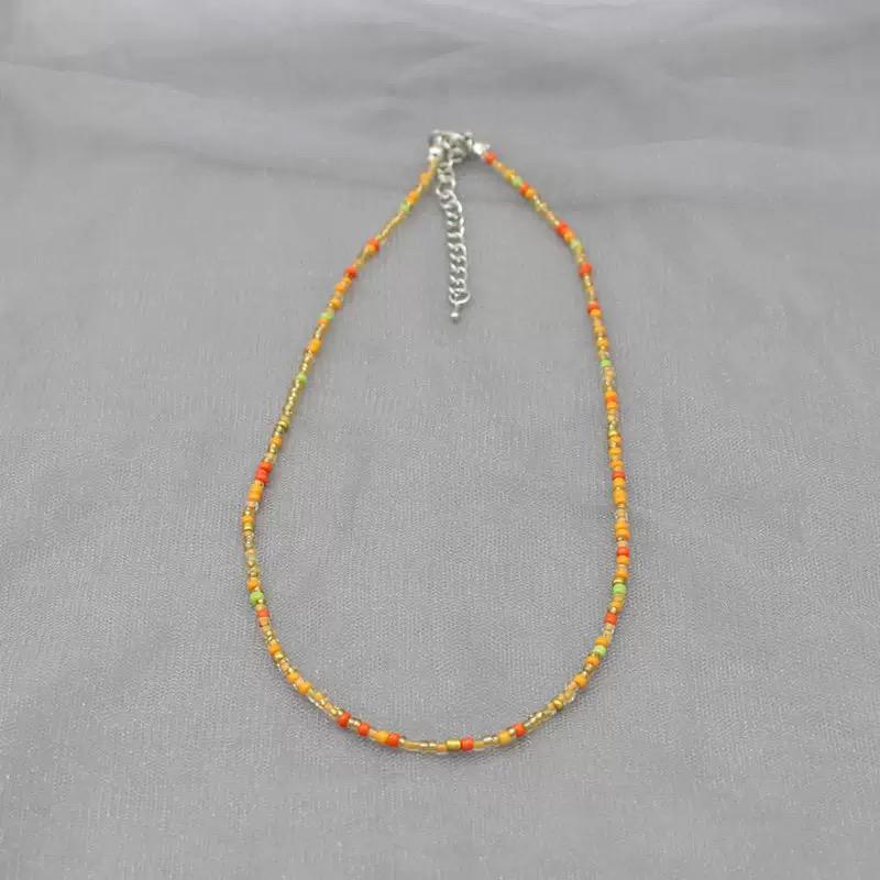 Beaded Necklace  Dainty Boho Choker for Women