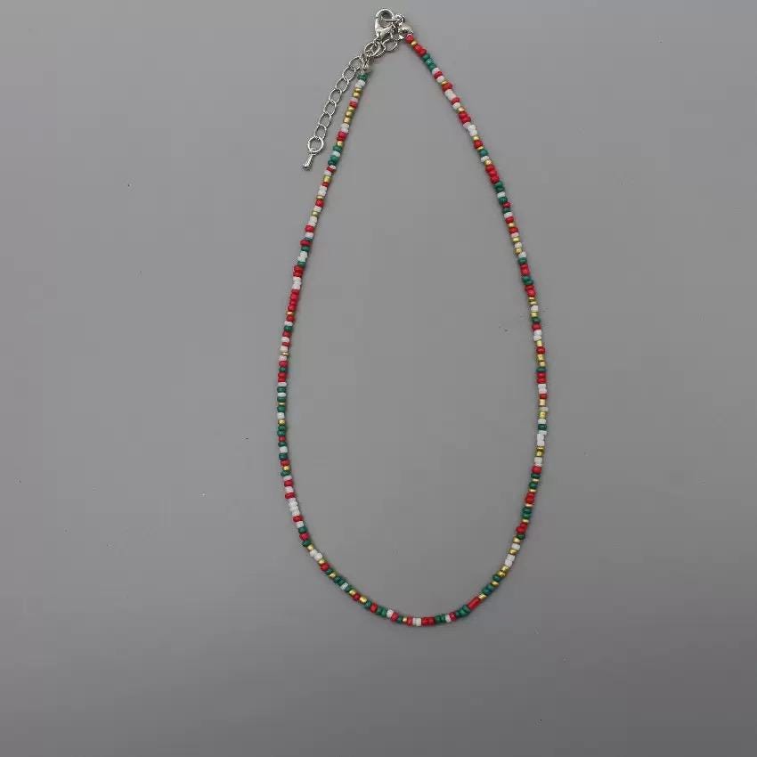 Beaded Necklace  Dainty Boho Choker for Women