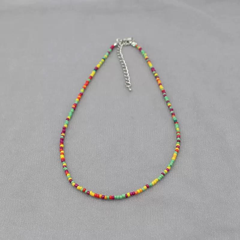 Beaded Necklace  Dainty Boho Choker for Women