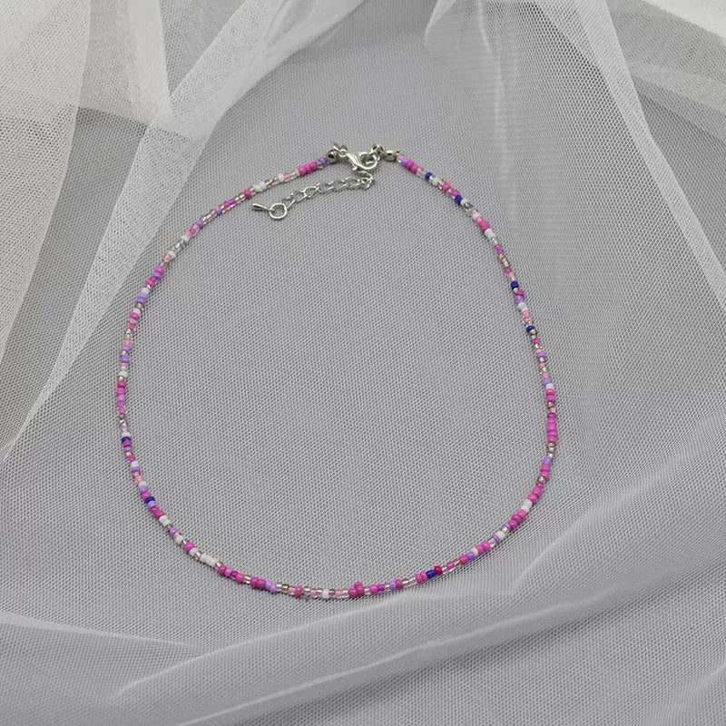 Beaded Necklace  Dainty Boho Choker for Women