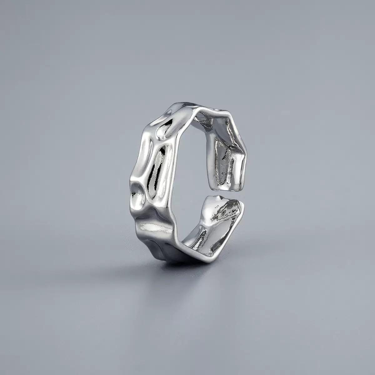 Gold Plated Molten Adjustable Ring