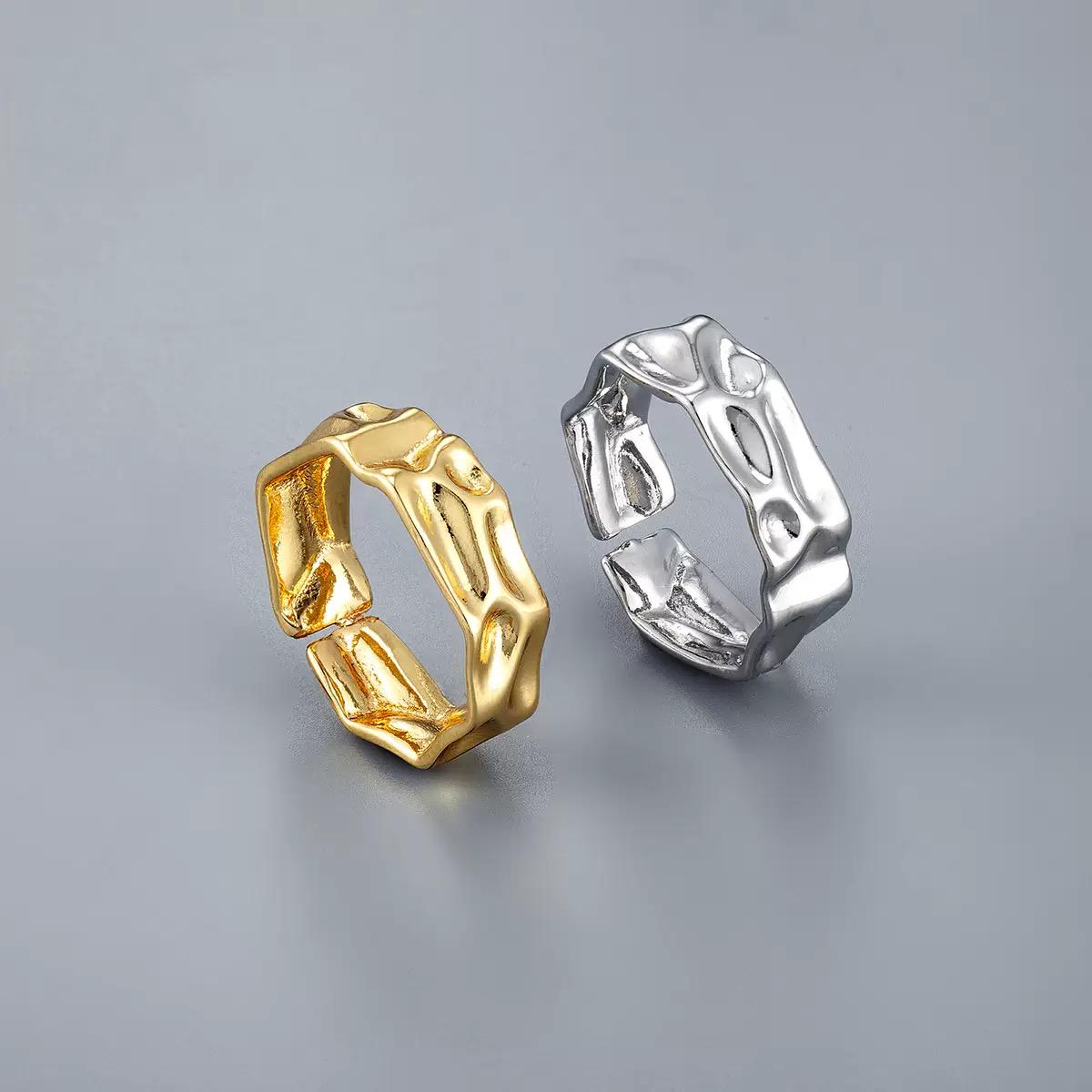 Gold Plated Molten Adjustable Ring