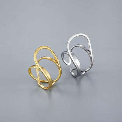Gold Plated Modern Loop Ring