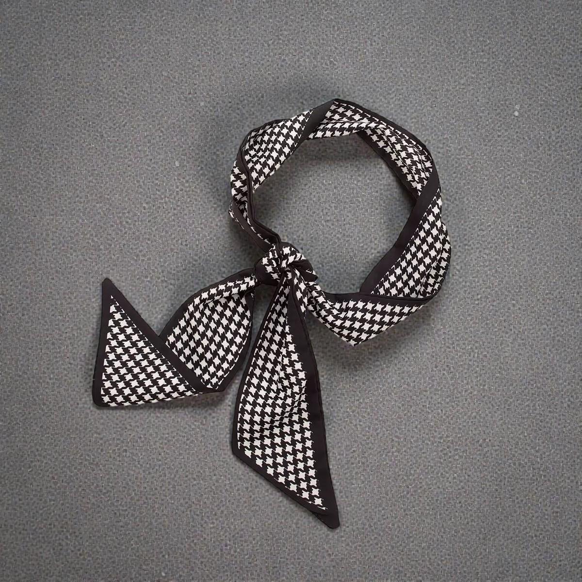 Womens Fashion Print  Luxury Black Pattern Neck Scarf