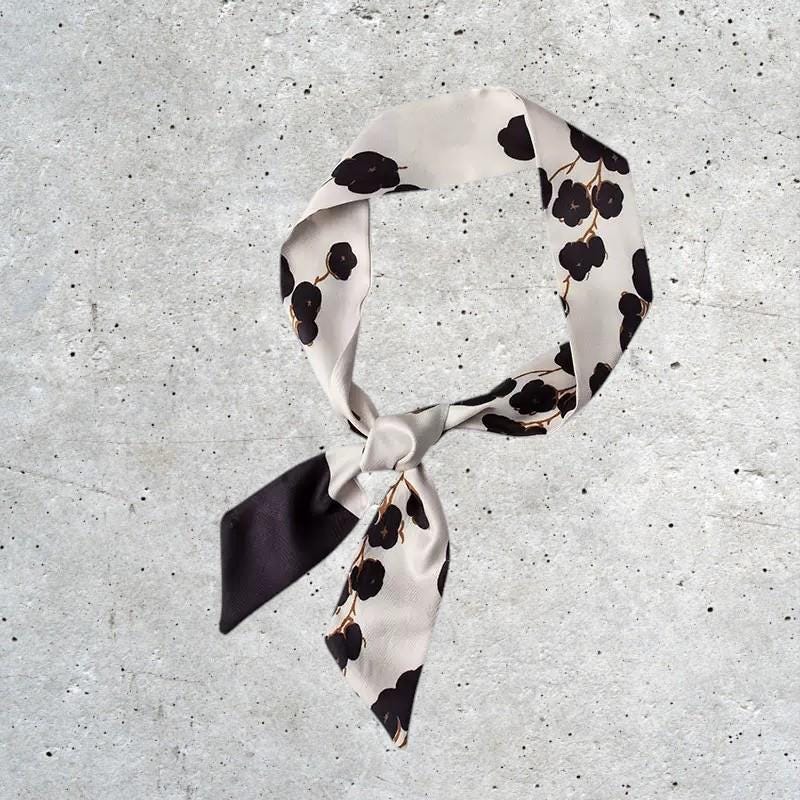Womens Fashion Print  Luxury Black Pattern Neck Scarf
