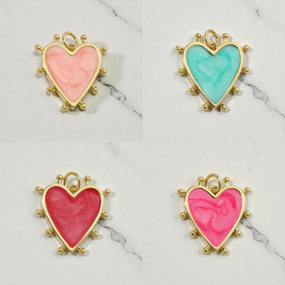 Heart Enamel Charms in four colors