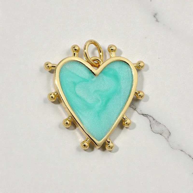Heart Enamel Charms in four colors