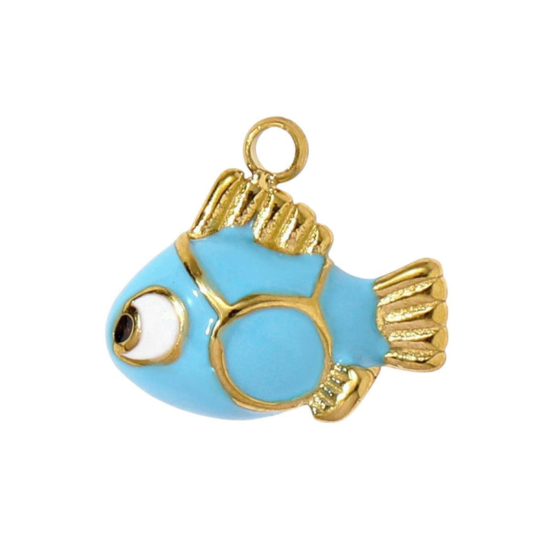 Gold Plated Ocean Charms  Beach Jewelry Pendants  Enamel Shell, Fish & Sea Life Charms