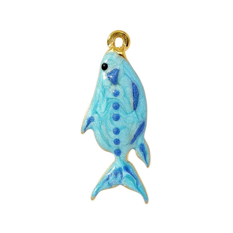 Gold Plated Ocean Charms  Beach Jewelry Pendants  Enamel Shell, Fish & Sea Life Charms