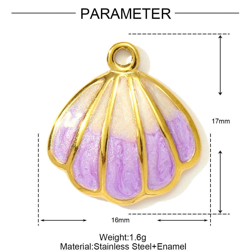 Gold Plated Ocean Charms  Beach Jewelry Pendants  Enamel Shell, Fish & Sea Life Charms