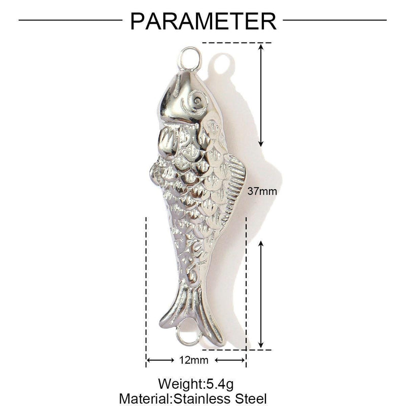 Gold Plated Ocean Charms  Fish, Shell & Shark CZ Enamel Pendants for Bracelets, Necklaces , Keychains