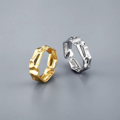 Gold Plated Molten Adjustable Ring