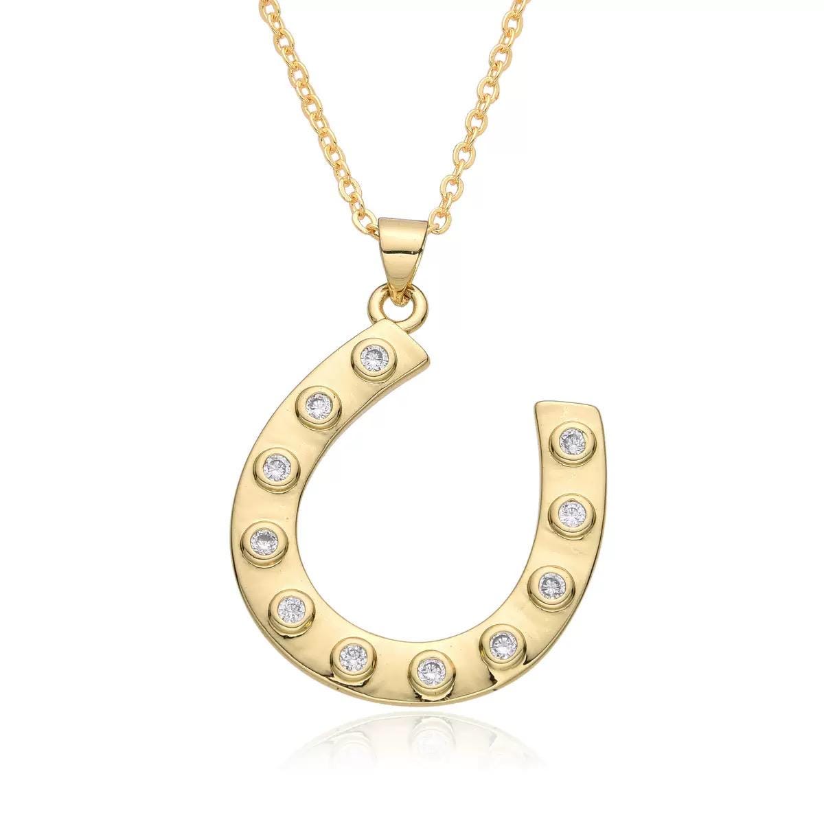 Gold-Plated Sparkling Charm Necklace Collection  Lucky, Zodiac & Celestial Pendants