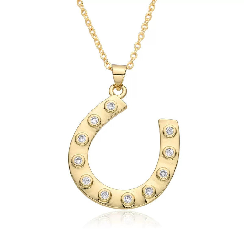 Gold-Plated Sparkling Charm Necklace Collection  Lucky, Zodiac & Celestial Pendants