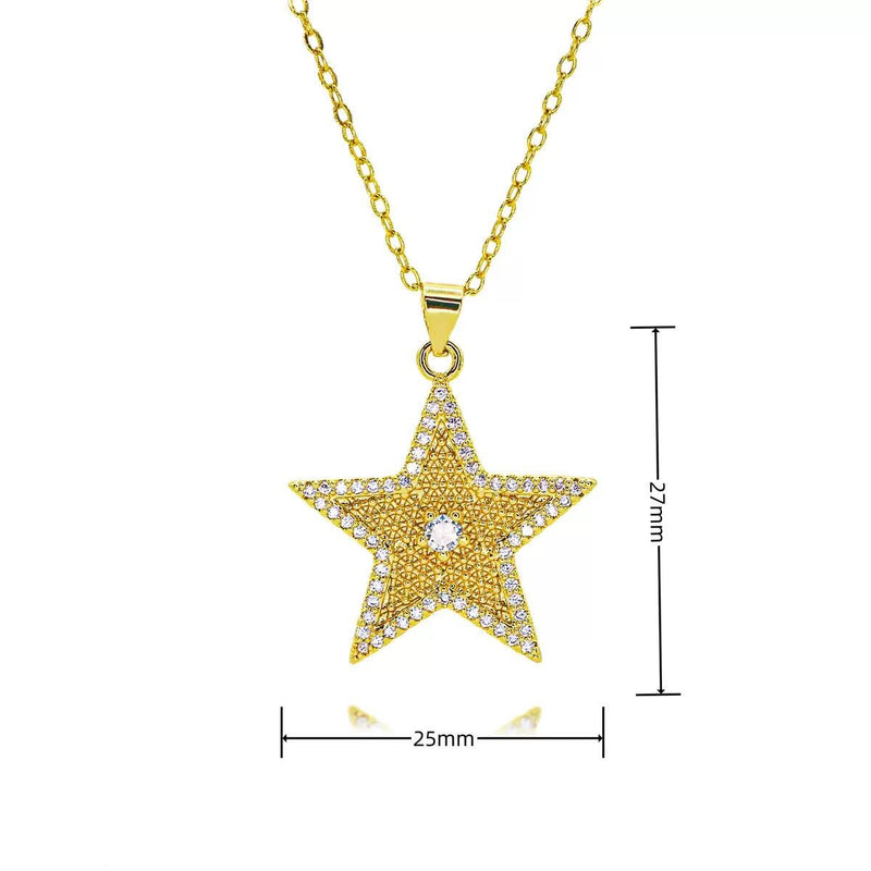 Gold-Plated Sparkling Charm Necklace Collection  Lucky, Zodiac & Celestial Pendants