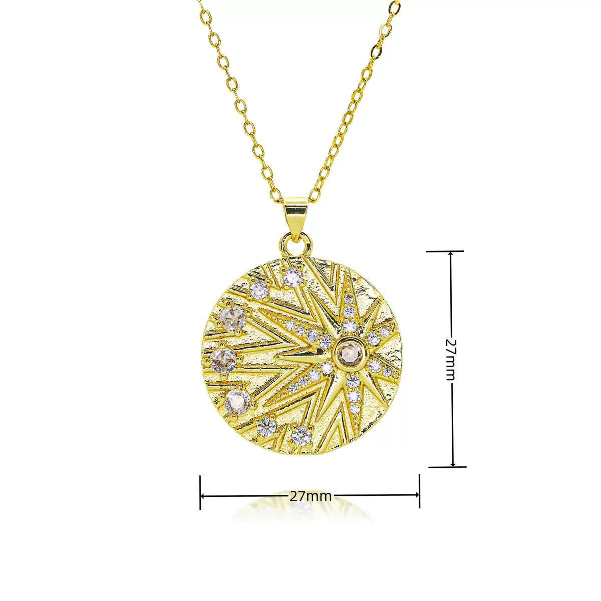 Gold-Plated Sparkling Charm Necklace Collection  Lucky, Zodiac & Celestial Pendants