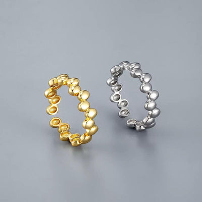 Adjustable Gold Plated Beaded Bubble Ring