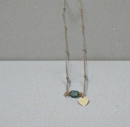 Dainty Gold Stone Charm Necklace  Natural Gemstone Pendant   Boho Star, Sun, Heart, Snake, Coin