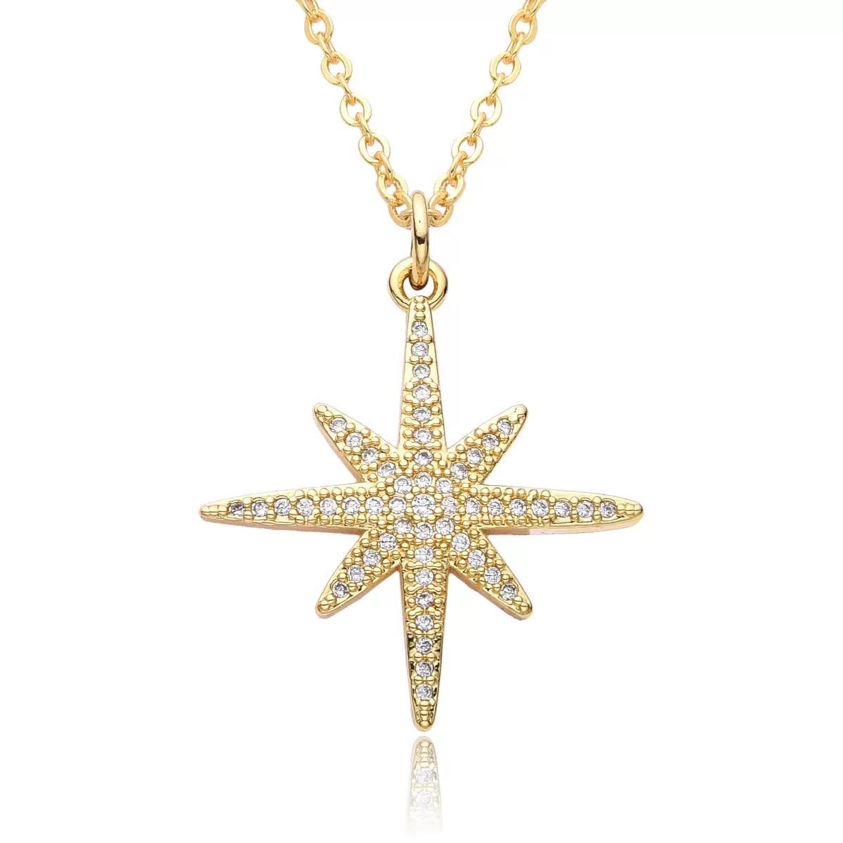 Gold-Plated Sparkling Charm Necklace Collection  Lucky, Zodiac & Celestial Pendants