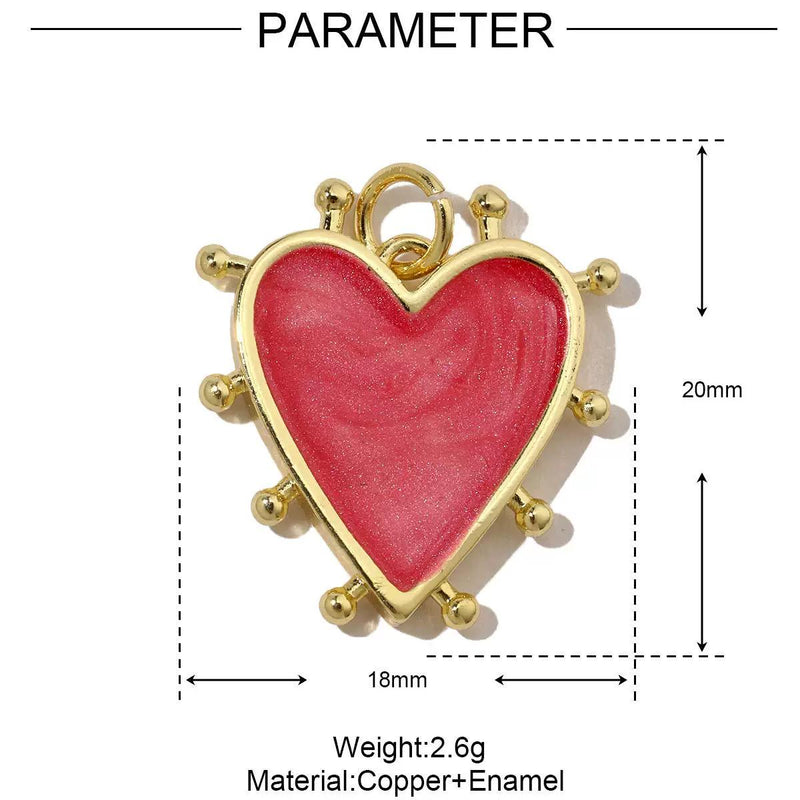 Heart Enamel Charms in four colors