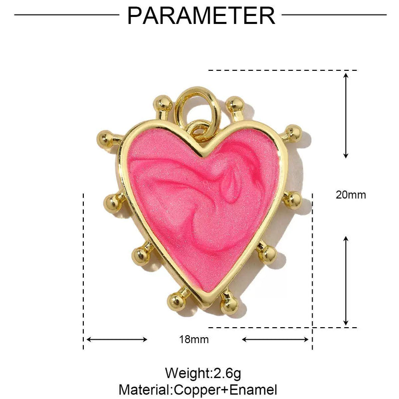 Heart Enamel Charms in four colors