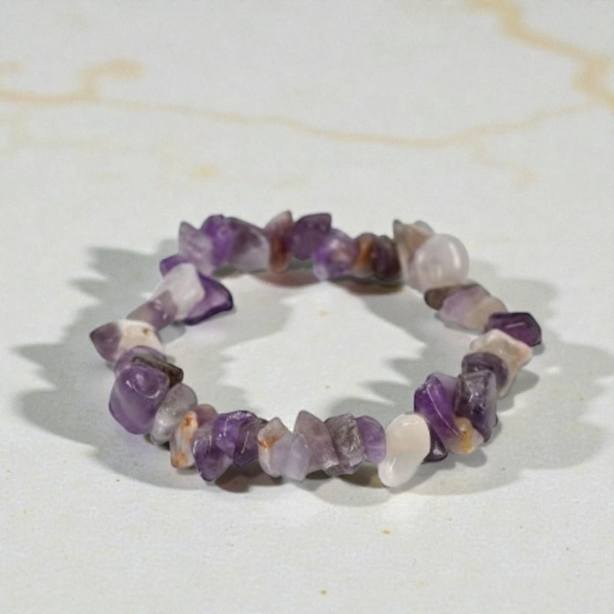 Handmade Colorful Natural Stone Healing Gravel Chipped 7 Chakra Crystal Chip Bracelet   Set 1