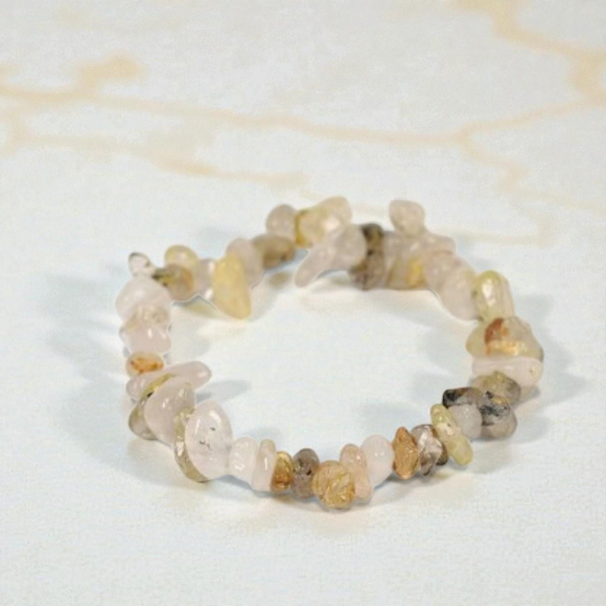 Handmade Colorful Natural Stone Healing Gravel Chipped 7 Chakra Crystal Chip Bracelet   Set 1