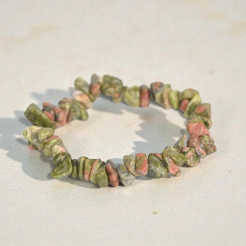 Handmade Colorful Natural Stone Healing Gravel Chipped 7 Chakra Crystal Chip Bracelet   Set 2