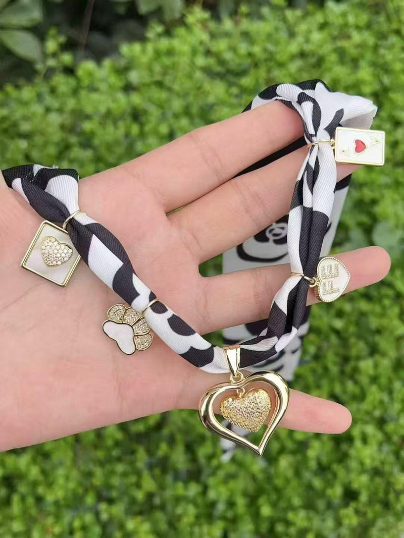18K Plated Add On Charms, Heart, Paw Pendants | Necklace Charms | Bracelet I Scarf Accessories