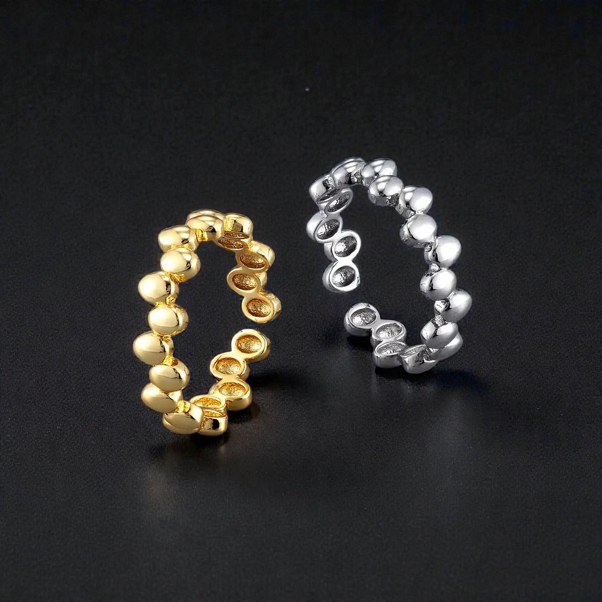 Adjustable Gold Plated Hammer and Abstract Rings