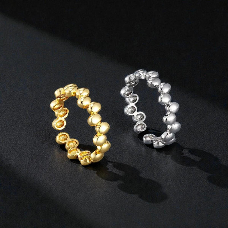 Adjustable Gold Plated Hammer and Abstract Rings