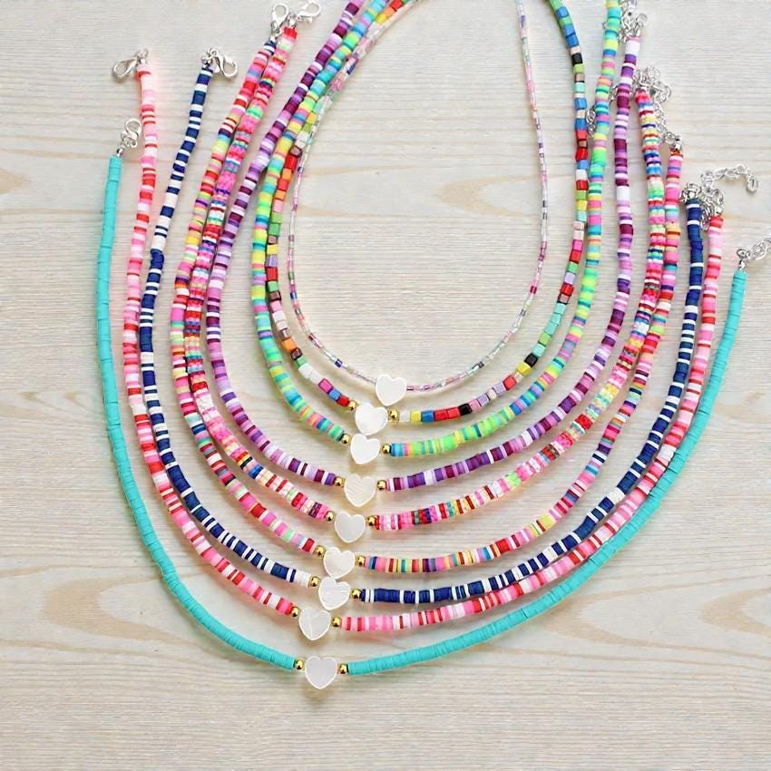 Dainty Beaded Necklace Collection  Pastel, Gemstone & Minimalist Designs