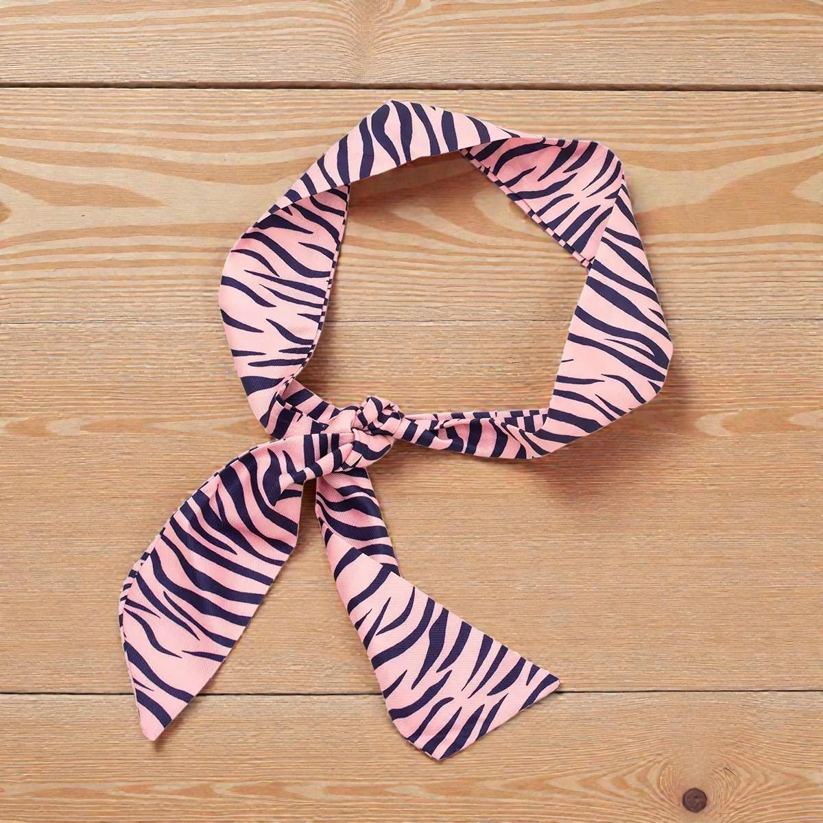 Women's Silk Scarves  Zebra, Leopard, Botanical, Pink Stripe Prints  Boutique Accessory.