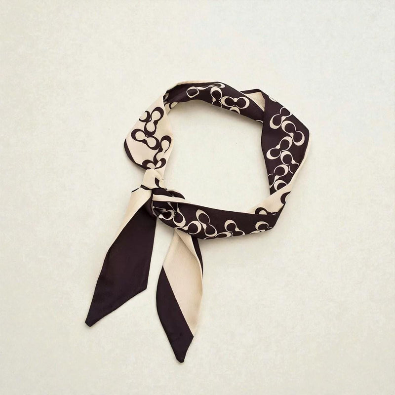 Womens Fashion Print  Luxury Black Pattern Neck Scarf