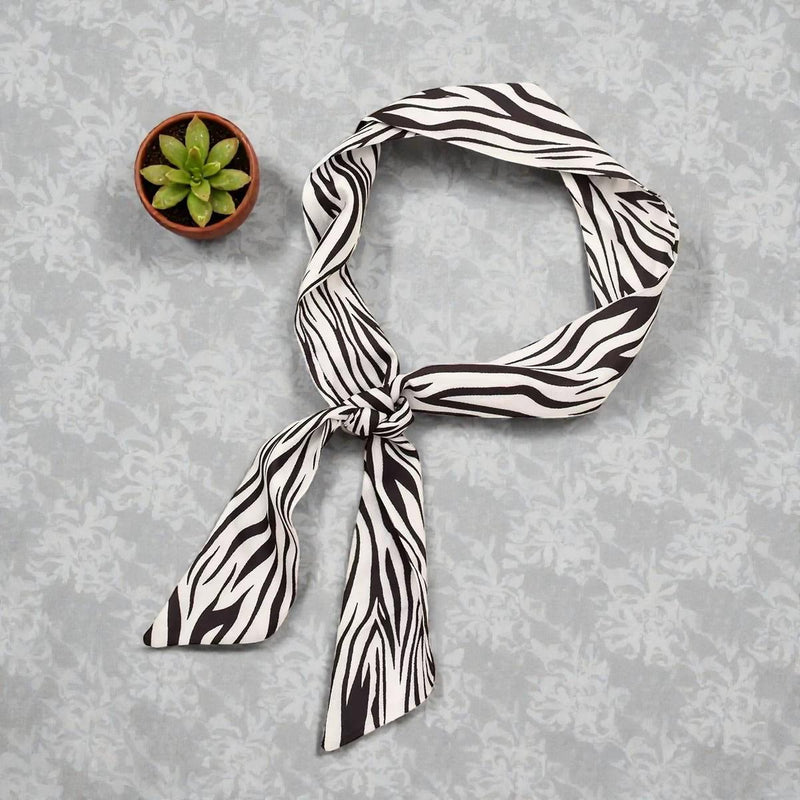 Womens Fashion Print  Luxury Black Pattern Neck Scarf