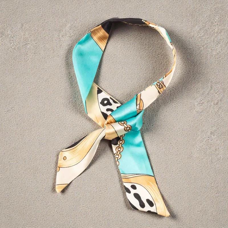 Womens Fashion Print  Luxury Black Pattern Neck Scarf