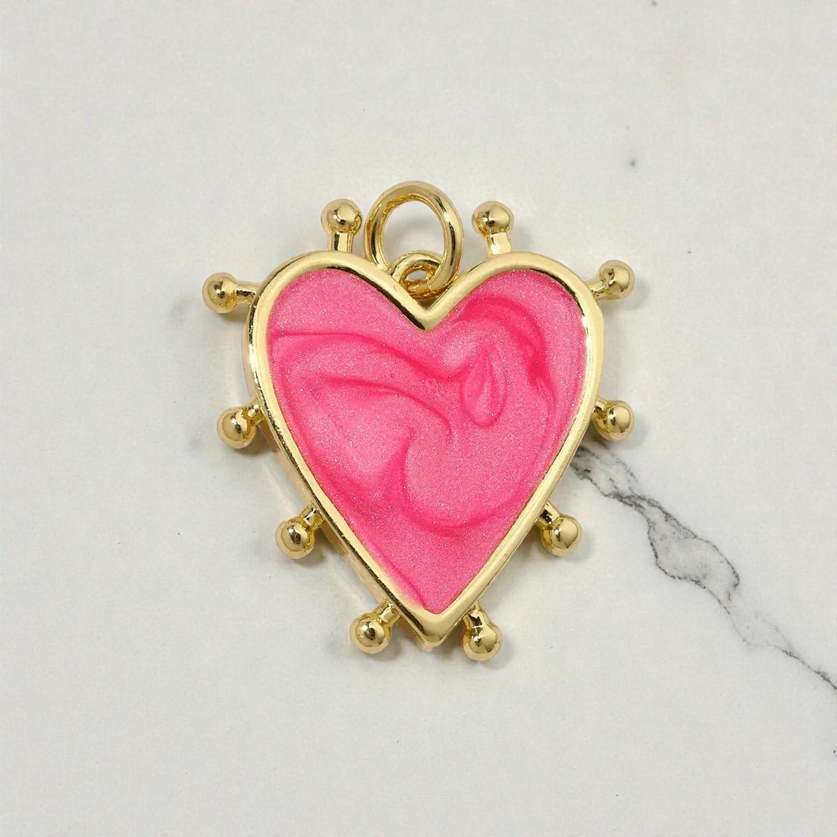 Heart Enamel Charms in four colors