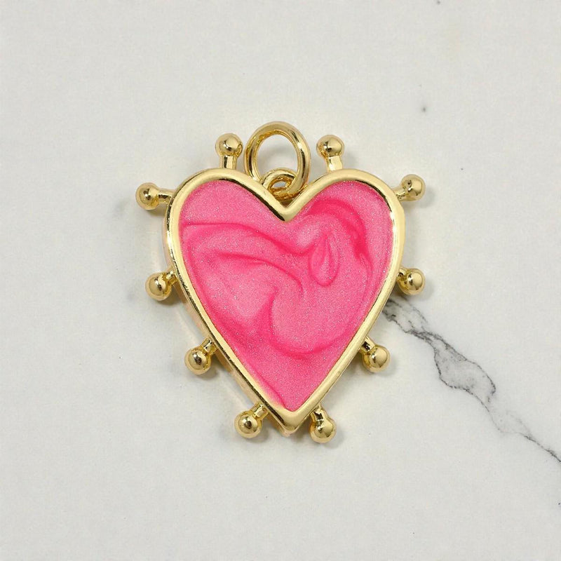 Heart Enamel Charms in four colors