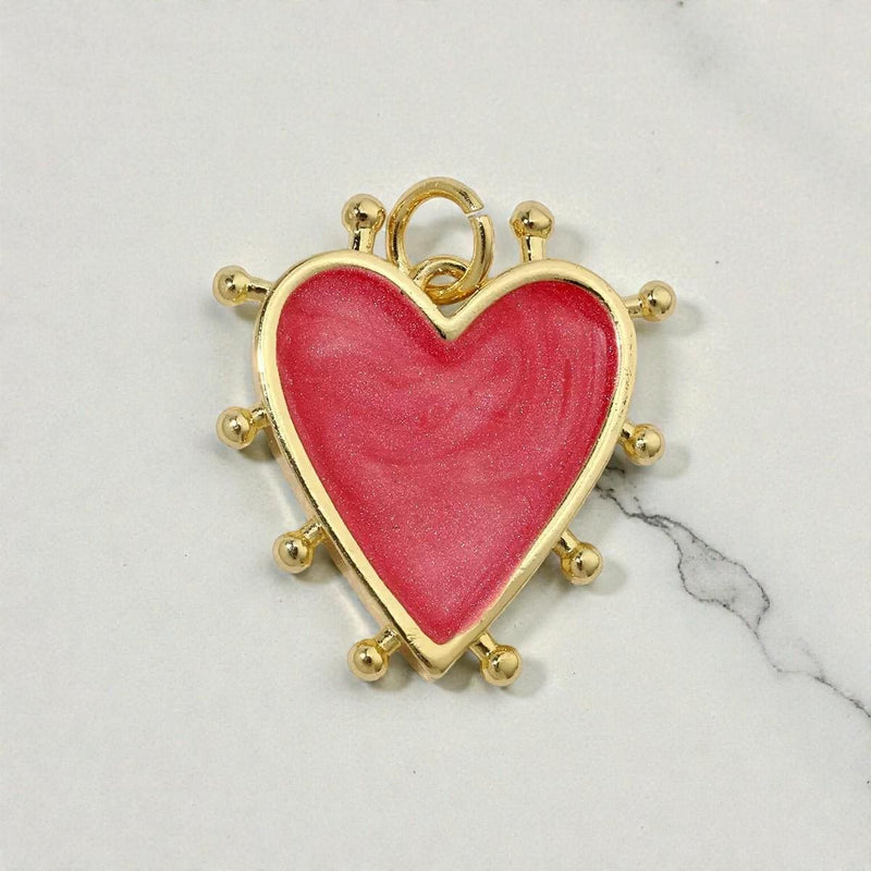 Heart Enamel Charms in four colors