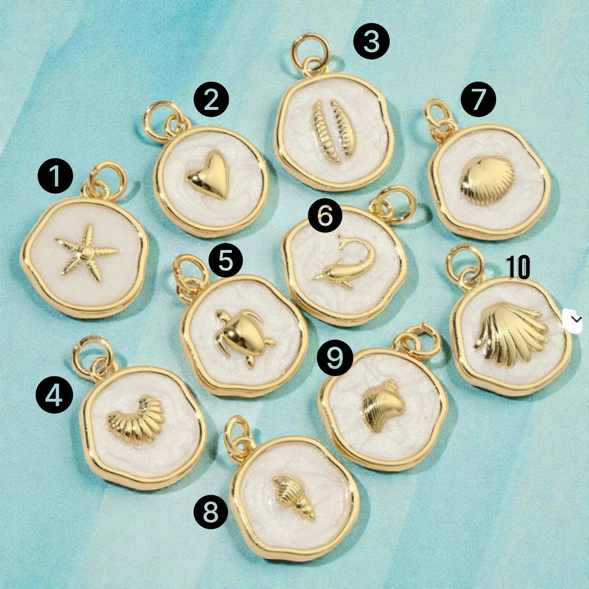Sea-Themed Enamel Charms | Ocean Jewelry