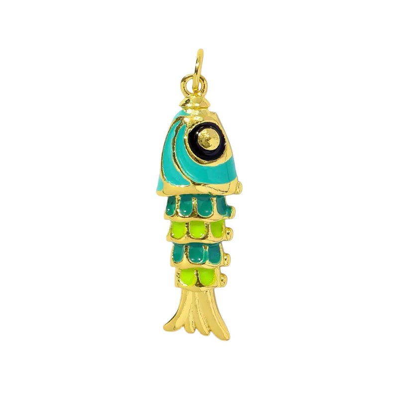Gold Plated Ocean Charms  Beach Jewelry Pendants  Enamel Shell, Fish & Sea Life Charms