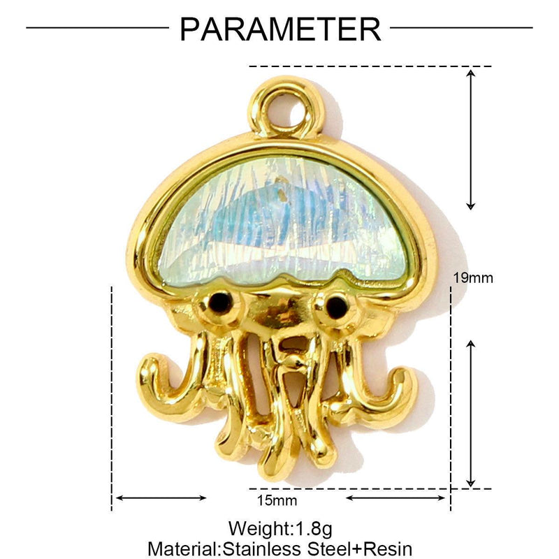 Gold Plated Ocean Charms  Beach Jewelry Pendants  Enamel Shell, Fish & Sea Life Charms