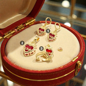 Sacred Heart Crown Charm  Gold Plated DIY Ring, Pendant & Earrings