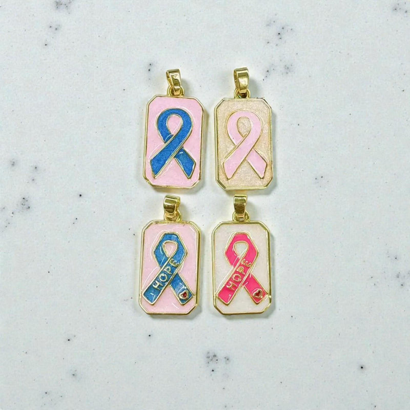 Gold Awareness Ribbon Ring | Pink & Blue Hope Adjustable Ring | Meaningful Support Jewelry