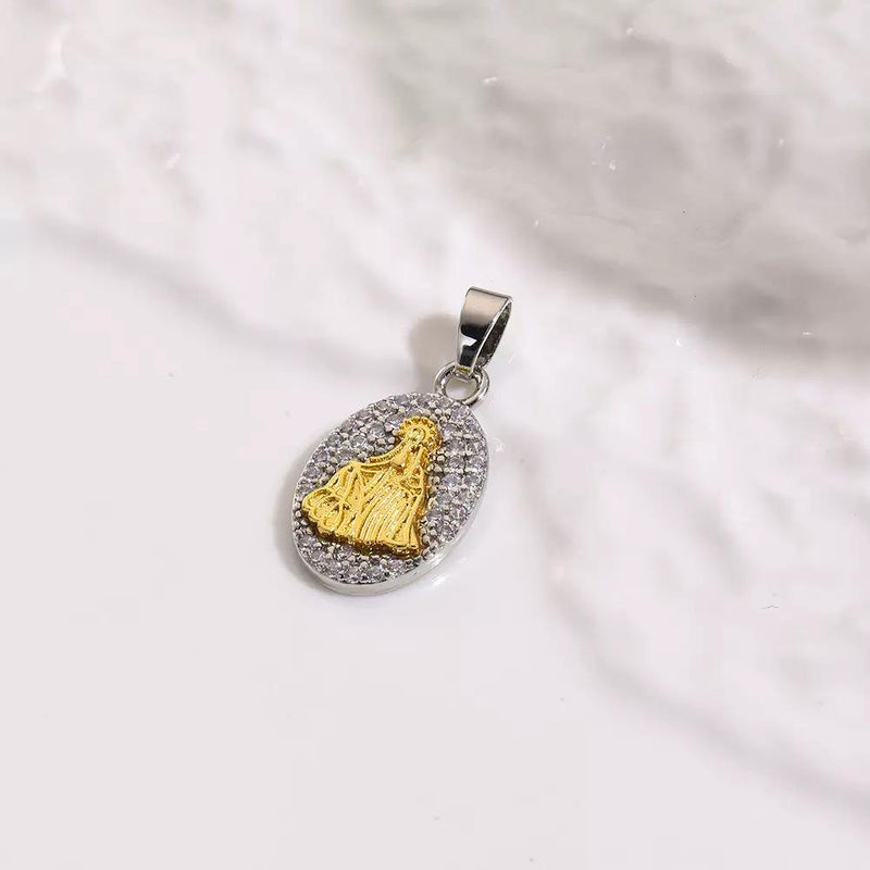 Gold & Pavé Faith Medallion Pendants 18k Gold Plated