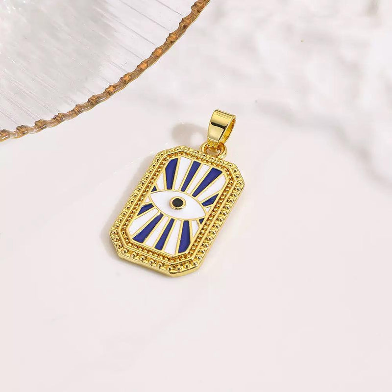 18K Gold Plated Enamel Symbol Pendant Necklace | Colorful Charm Jewelry