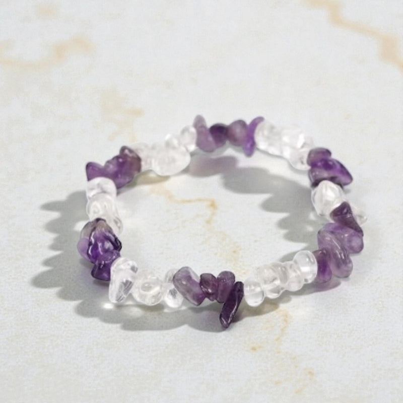 Handmade Colorful Natural Stone Healing Gravel Chipped 7 Chakra Crystal Chip Bracelet   Set 1