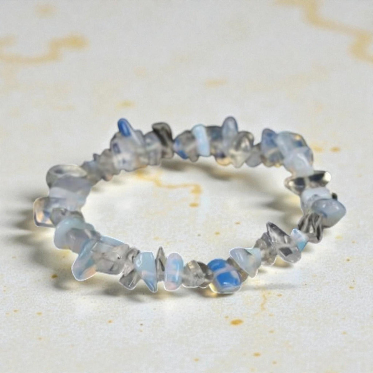 Handmade Colorful Natural Stone Healing Gravel Chipped 7 Chakra Crystal Chip Bracelet   Set 1