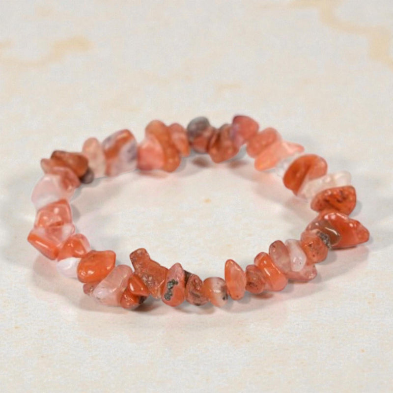 Handmade Colorful Natural Stone Healing Gravel Chipped 7 Chakra Crystal Chip Bracelet   Set 1