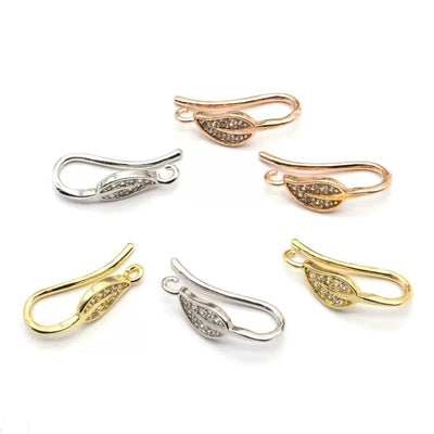 Gold Plated Leaf Hook Clasps | Crystal Jewelry Findings for DIY Necklaces